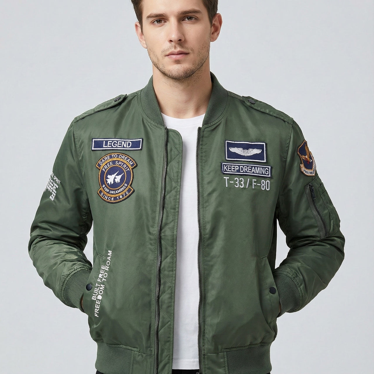 Dare to Dream & Free Spirit Themed Fighter Pilot Jackets