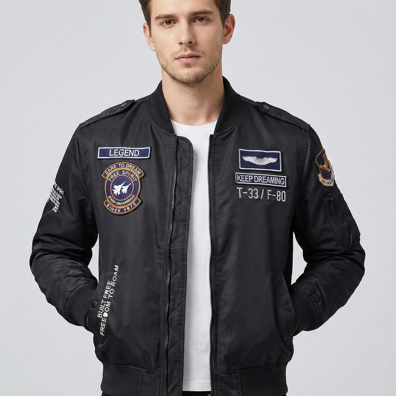 Dare to Dream & Free Spirit Themed Fighter Pilot Jackets
