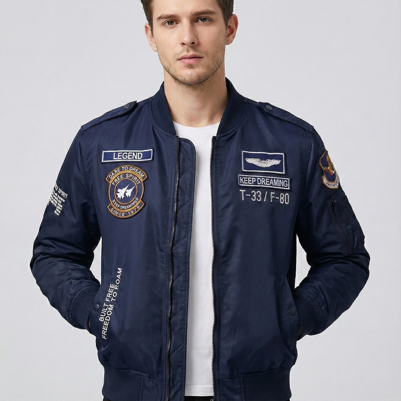 Dare to Dream & Free Spirit Themed Fighter Pilot Jackets
