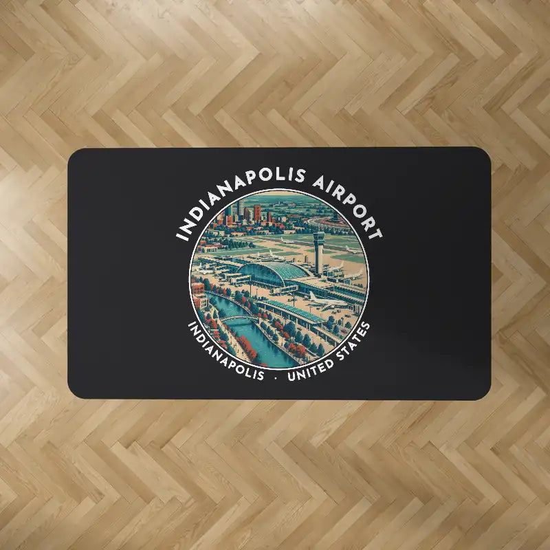 Indianapolis International Airport (IND) Carpets - Carpet Rectangle - Badge - Black V2