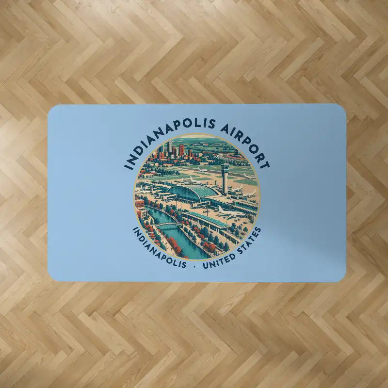 Indianapolis International Airport (IND) Carpets - Carpet Rectangle - Badge - Light Blue V2