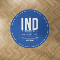 Thumbnail for Indianapolis International Airport (IND) Carpets - Carpet Round - ID Tag + Name - Blue V2