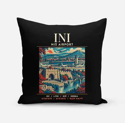 INI - Poster - Pillow - Black