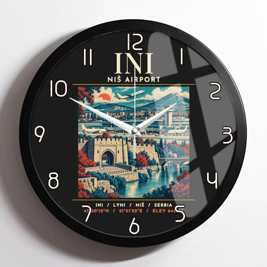 INI - Poster - Wall Clock Framed - Black