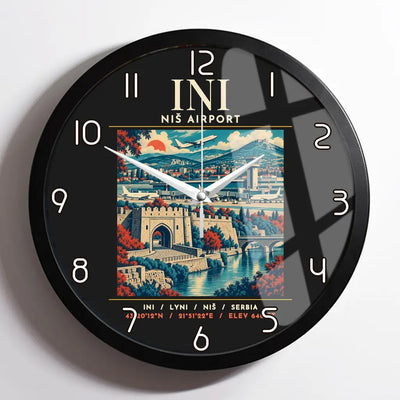 INI - Poster - Wall Clock Framed - Black