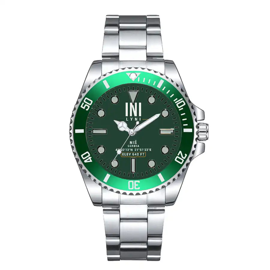 Niš Constantine the Great Airport (INI) Aviator Watches - Classic - Dark Green - Premium Diver - Green