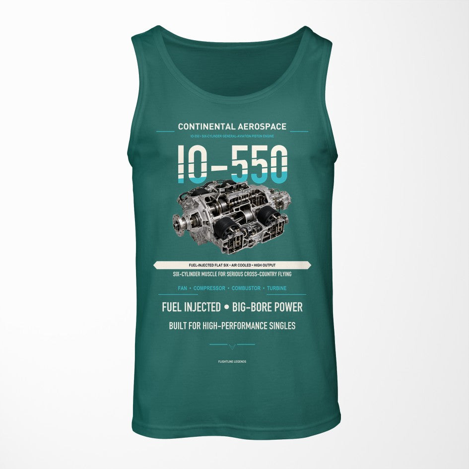 IO-550 design on green tank top