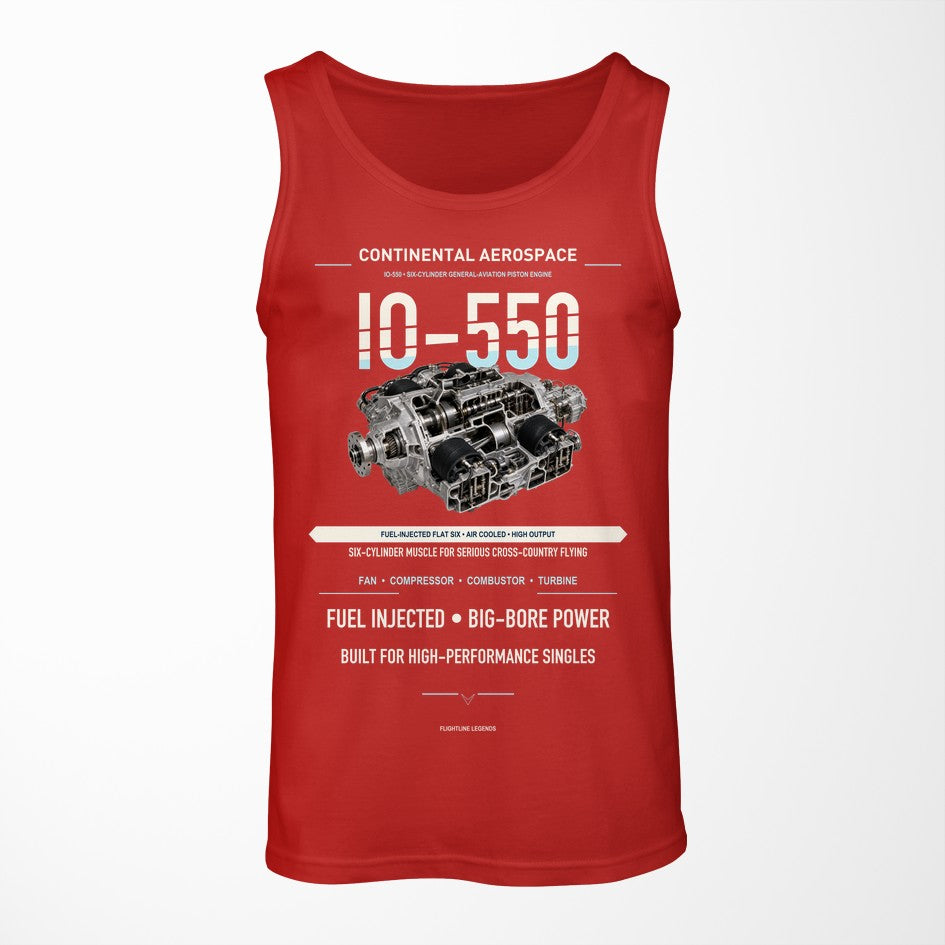 IO-550 design on red tank top