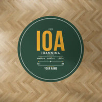 Thumbnail for Ioannina National Airport (IOA) Carpets - Carpet Round - ID Tag + Name - Dark Green V2
