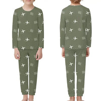 Thumbnail for Ioannina National Airport (IOA) Pajamas - Children Pajamas - Green Army