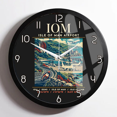 IOM - Poster - Wall Clock Framed - Black