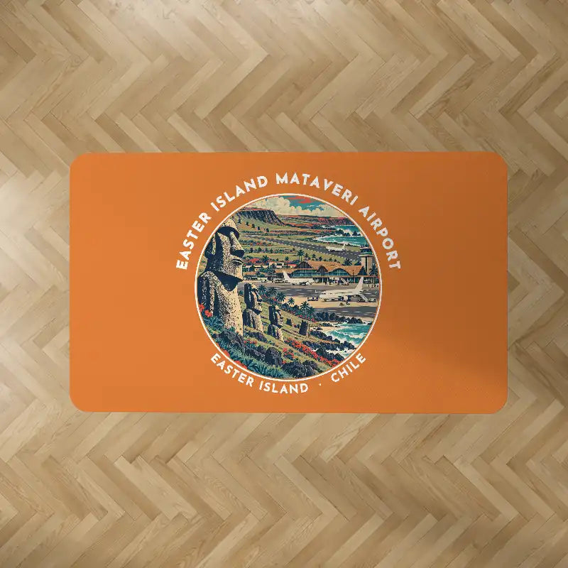 Easter Island Mataveri International Airport (IPC) Carpets - Carpet Rectangle - Badge - Orange V2