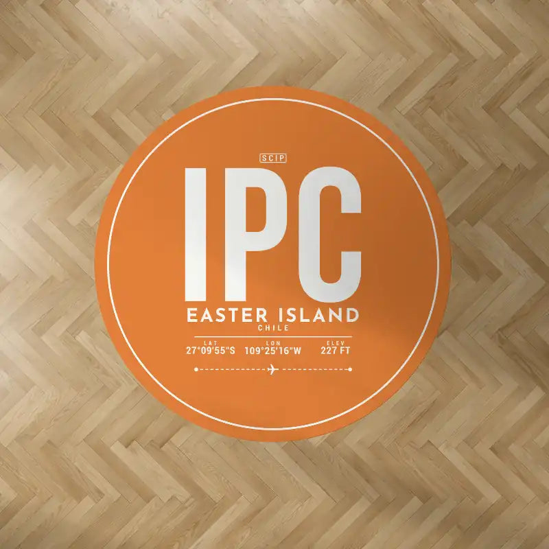 Easter Island Mataveri International Airport (IPC) Carpets - Carpet Round - ID Tag - Orange V2