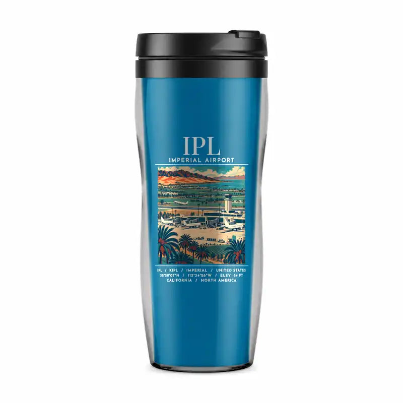 Imperial County Airport (IPL) Travel Mugs - Poster - Plastic (No Holder) - Light Blue