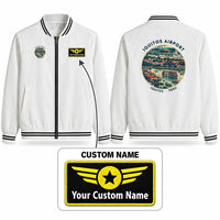 Thumbnail for Coronel FAP Francisco Secada Vignetta International Airport (IQT) Stylish Jackets - Baseball Collar - Badge + Name - White