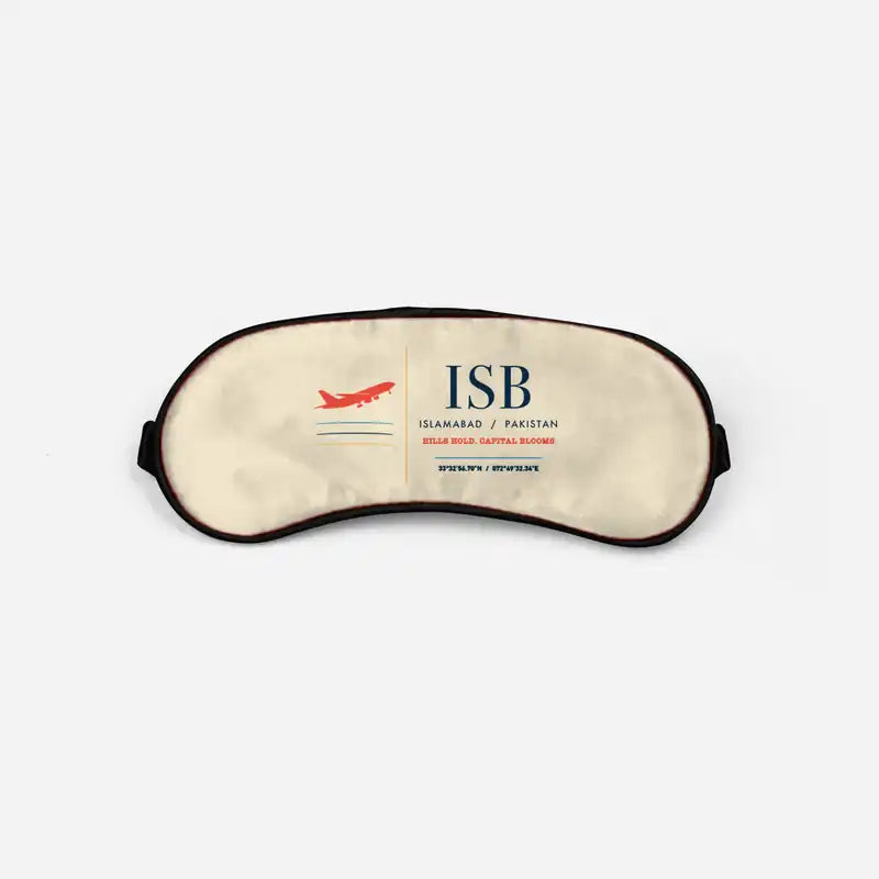 Islamabad International Airport (ISB) Sleep Masks - Sleep Mask - Front - Beige