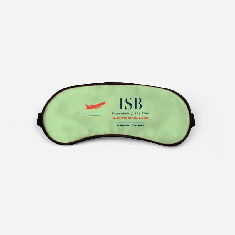 Islamabad International Airport (ISB) Sleep Masks - Sleep Mask - Front - Light Green