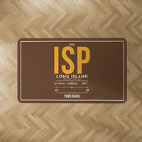 Thumbnail for Long Island MacArthur Airport (ISP) Carpets - Carpet Rectangle - ID Tag + Name - Brown V2