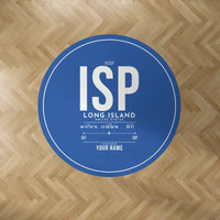 Thumbnail for Long Island MacArthur Airport (ISP) Carpets - Carpet Round - ID Tag + Name - Blue V2