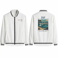 Thumbnail for Long Island MacArthur Airport (ISP) Stylish Jackets - Baseball Collar - Poster - White