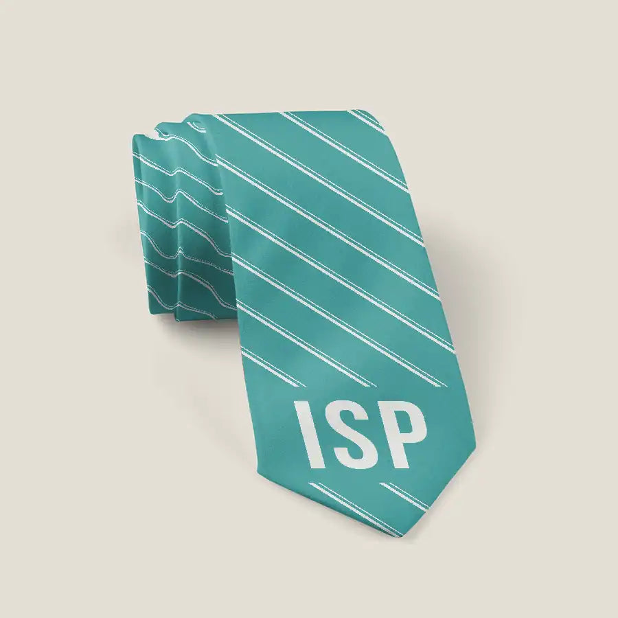 Long Island MacArthur Airport (ISP) Ties - Tie - Stripe - Turquoise