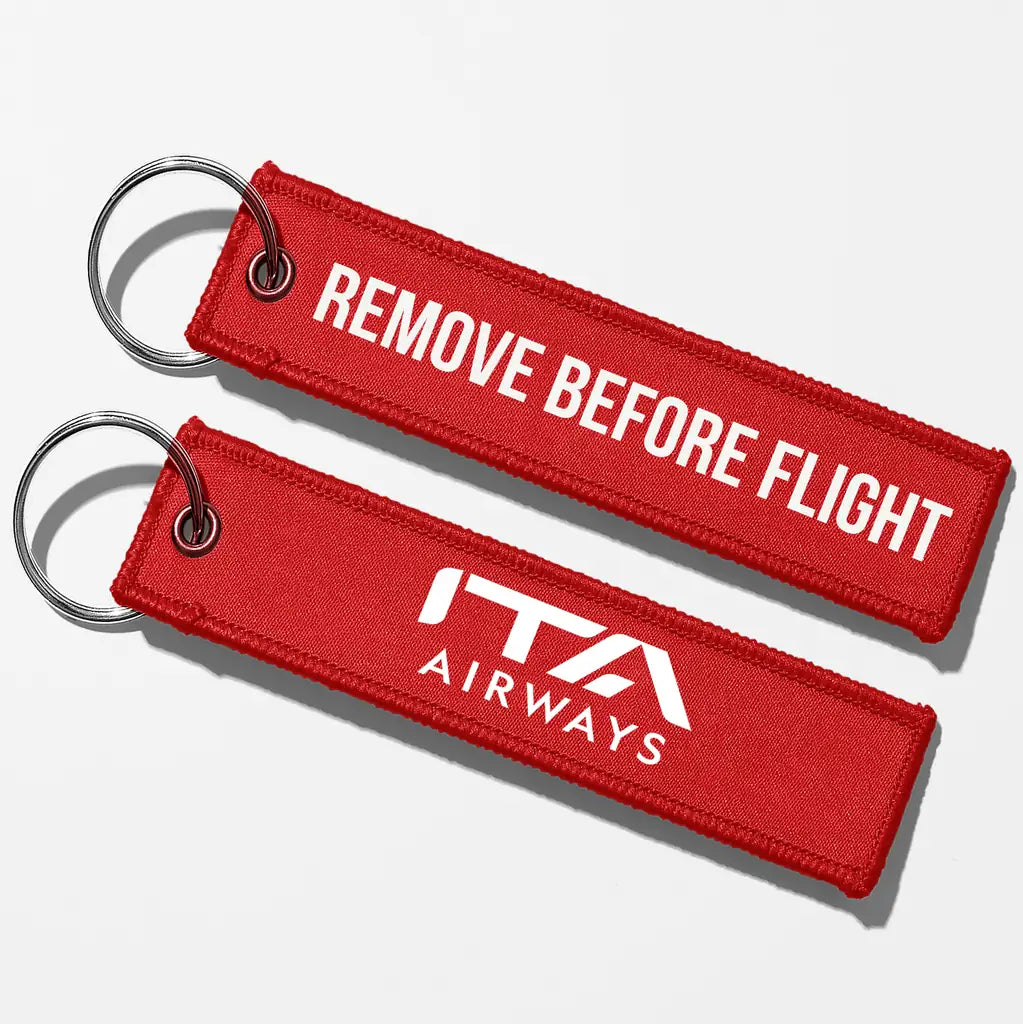 ITA Airways Crew & Staff Tag Key Chains - Red - Remove Before Flight
