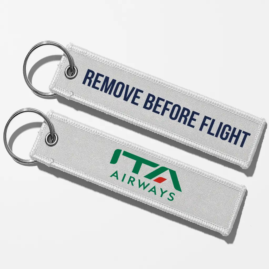 ITA Airways Crew & Staff Tag Key Chains - White - Remove Before Flight