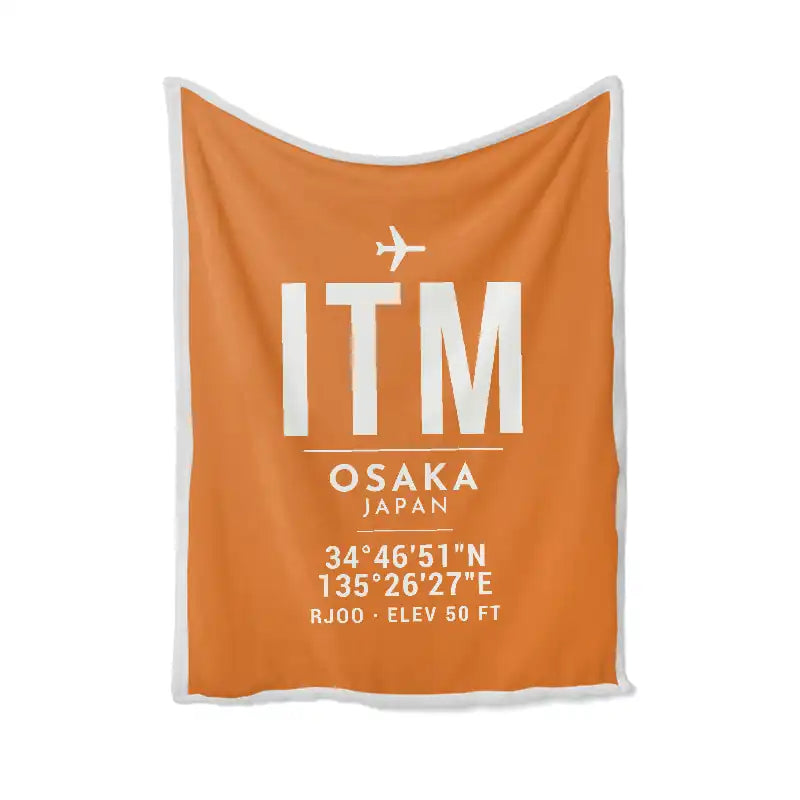 Osaka International Airport (ITM) Bedding Sets & Blankets - Blanket - ID Tag - Orange
