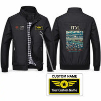Thumbnail for Osaka International Airport (ITM) Stylish Jackets - Stand Collar - Poster + Name - Black