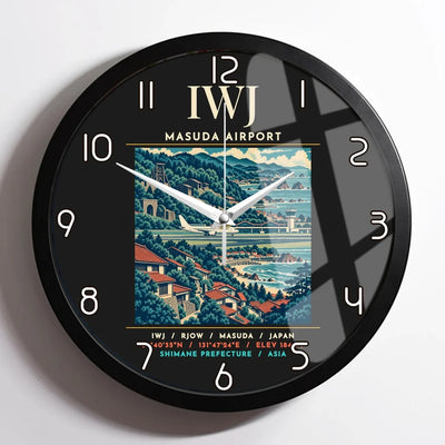 IWJ - Poster - Wall Clock Framed - Black