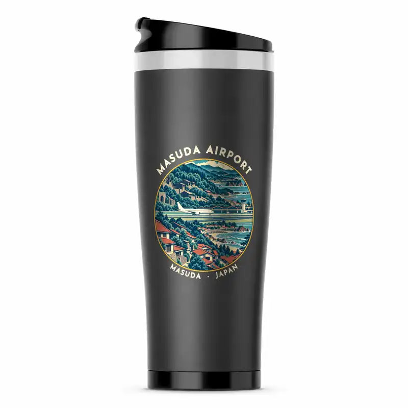 Iwami Airport (IWJ) Travel Mugs - Badge - Stainless Steel (No Holder) - Gray