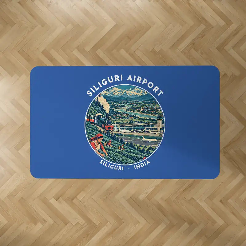 Bagdogra International Airport (IXB) Carpets - Carpet Rectangle - Badge - Blue V2