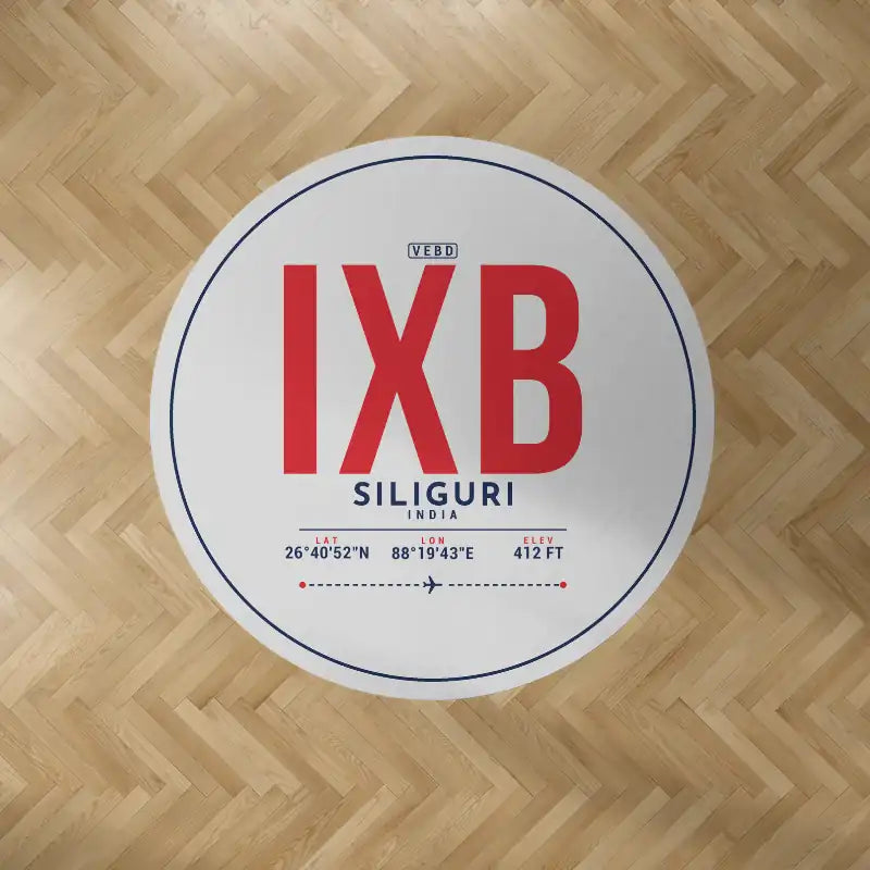 Bagdogra International Airport (IXB) Carpets - Carpet Round - ID Tag - Light Gray V2