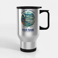 Thumbnail for Bagdogra International Airport (IXB) Travel Mugs - Badge + Name - Stainless Steel with Holder - Silver