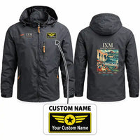 Thumbnail for Madurai Airport (IXM) Stylish Jackets - Hooded Windbreaker - Poster + Name - Charcoal