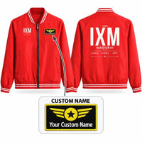 Thumbnail for Madurai Airport (IXM) Stylish Jackets - Baseball Collar - Tag + Name - Red