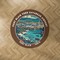 Thumbnail for Port Blair Veer Savarkar International Airport (IXZ) Carpets - Carpet Round - Badge - Brown V2