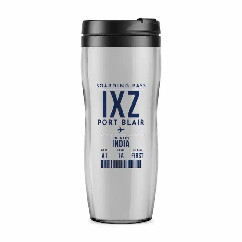 Port Blair Veer Savarkar International Airport (IXZ) Travel Mugs - Boarding Pass - Plastic (No Holder) - Light Gray