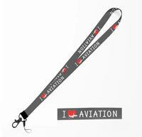 Thumbnail for I Love Aviation lanyard - gray