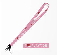 Thumbnail for I Love Aviation lanyard - pink