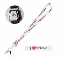 Thumbnail for I Love Embraer seat belt lanyard - white