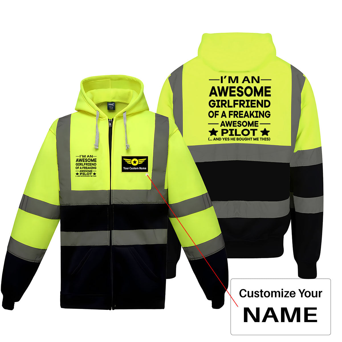 I am an Awesome Girlfriend Designed Reflective Zipped Hoodies