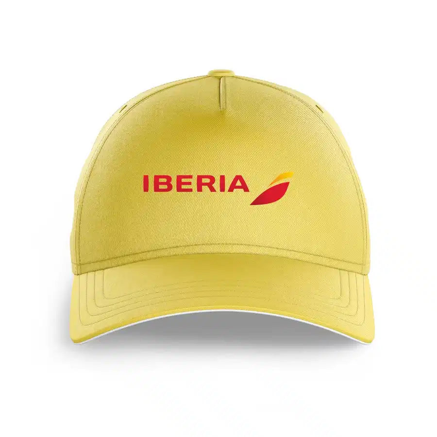 Iberia Airlines printed hat - yellow