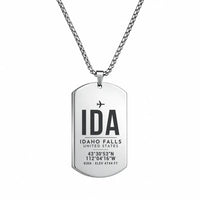 Thumbnail for Idaho Falls Regional Airport IDA - Necklace - Original Design - Silver