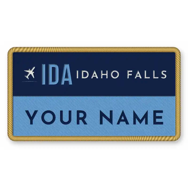 Idaho Falls Regional Airport (IDA) Patches - Rectangle + Name - Navy Sky