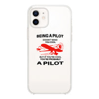 Thumbnail for If You're Cool You're Probably a Pilot Designed Transparent Silicone iPhone Cases