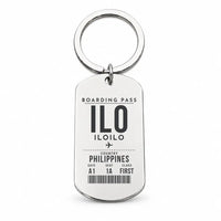 Thumbnail for Iloilo International Airport ILO - Key Chain - Boarding Pass Style - Silver