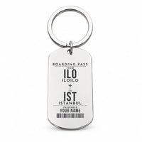 Thumbnail for Iloilo International Airport ILO - Key Chain - Customizable Boarding Pass - Silver