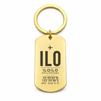 Thumbnail for Iloilo International Airport ILO - Key Chain - Original Design - Gold