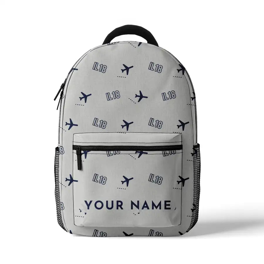 Ilyushin Il-18D - 3D Backpack - 3D Pattern + Name - White